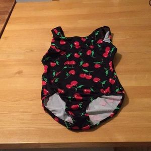Black red and green cherry gymnastics leotard!💝
